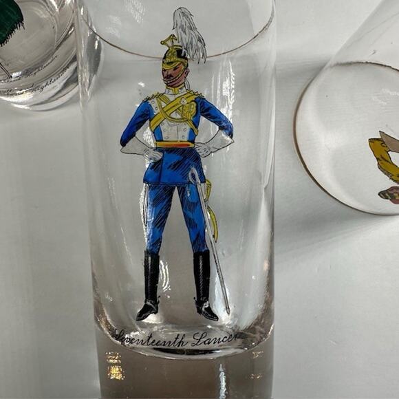 Libbey Solider Drinking Glass Tumblers w/Skinner's Horse, Highlander, Lancer VTG - Picture 13 of 16